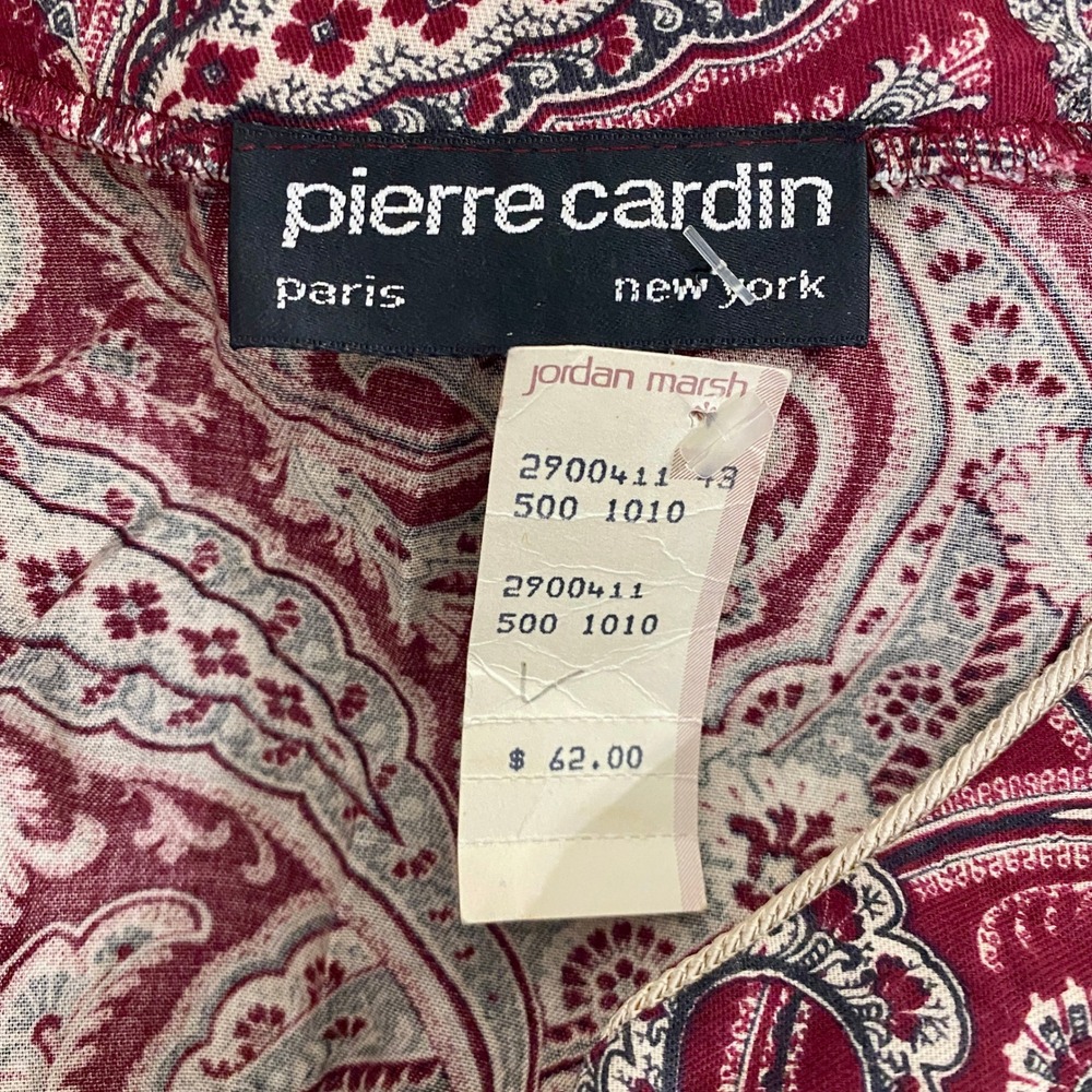 Vintage Pierre Cardin NWT Paisley Zip Maxi Robe Caftan Jordan Marsh Large - Picture 2 of 9